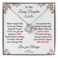 Daughter - Feel My Love - Personalized Message Card - Love Knot Necklace - From Mom Jewelry