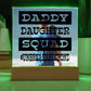 Daddy Daughter Squad - Square Acrylic Plaque - Birthday Gift - B/Blue Jewelry