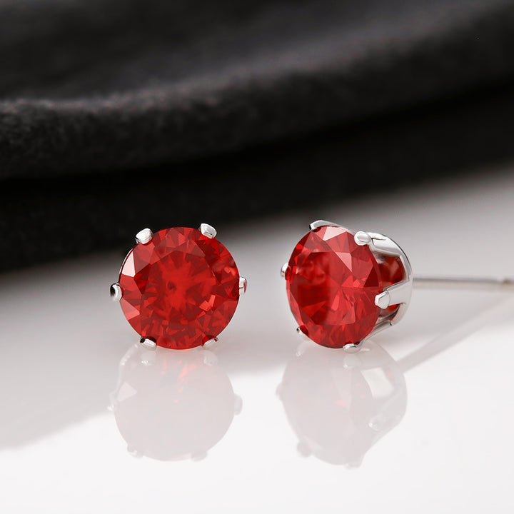 Red Cubic Zirconia Earrings Default Title Jewelry