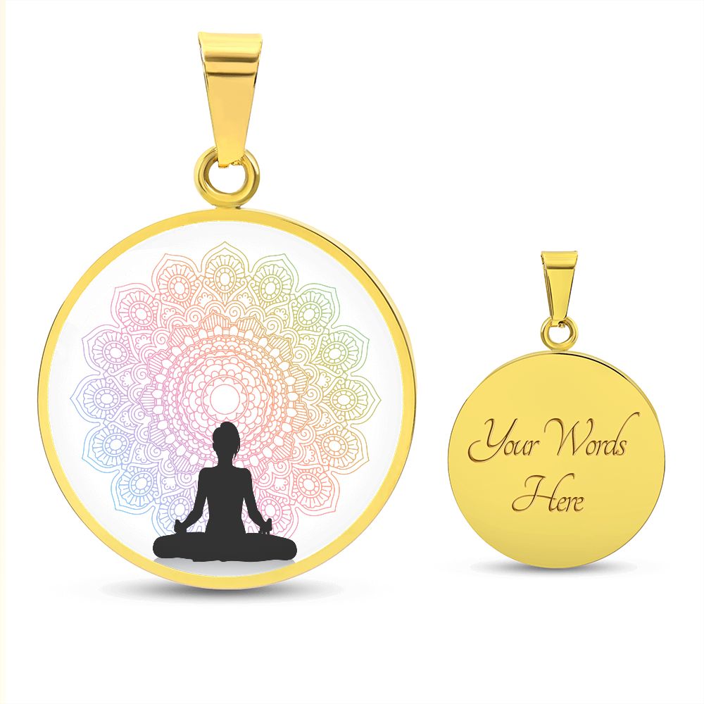 Yoga Circle Pendant Necklace Luxury Necklace (Gold) Yes Jewelry