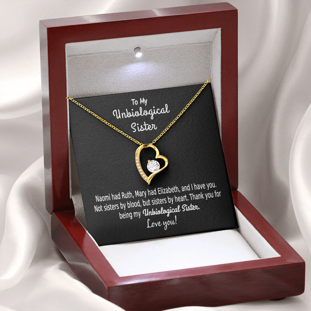 Unbiological Sister - Naomi Had Ruth - Gift for Bestie - Forever Love Necklace 18k Yellow Gold Finish Luxury Box Jewelry