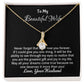 Never Forget - Gift for Wife - Alluring Beauty Necklace 18K Yellow Gold Finish Standard Box Jewelry