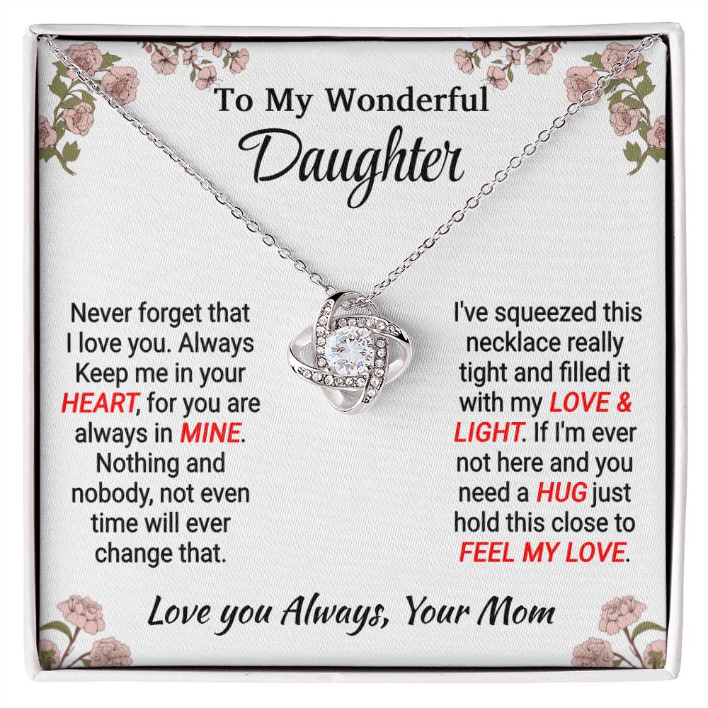 Daughter - My Love & Light - Love Knot Necklace - From Mom Jewelry