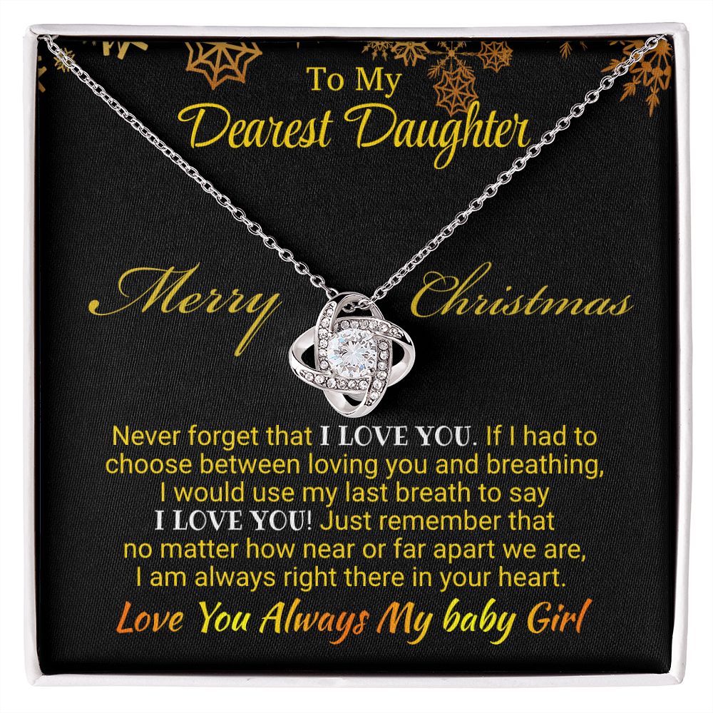 Daughter - Never Forget That - Love Knot Necklace - Christmas Gift Jewelry