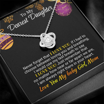 Daughter - I am Always Right There - Love Knot Necklace - Christmas Gift - From Mom 14K White Gold Finish Standard Box Jewelry