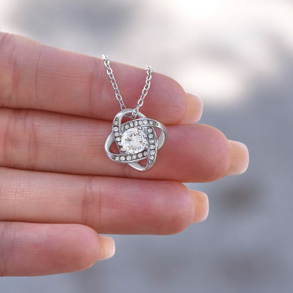 Mom - The Shining Star - Love Knot Necklace - From daughter - Mothers Day Gift 14K White Gold Finish Standard Box Jewelry
