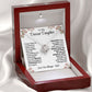 Daughter - Always In My Heart - Love Knot Necklace - From Dad 14K White Gold Finish Luxury Box Jewelry