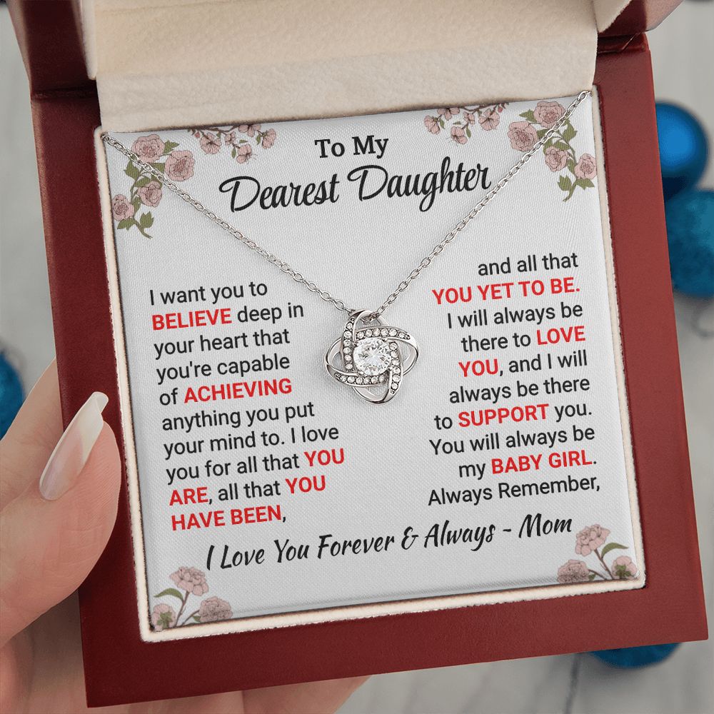 Daughter - I Want You To Believe - Love Knot Necklace - From Mom Jewelry