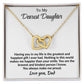 Daughter - You Always make me Proud - Interlocking Hearts Necklace - From Dad 18K Yellow Gold Finish Standard Box Jewelry