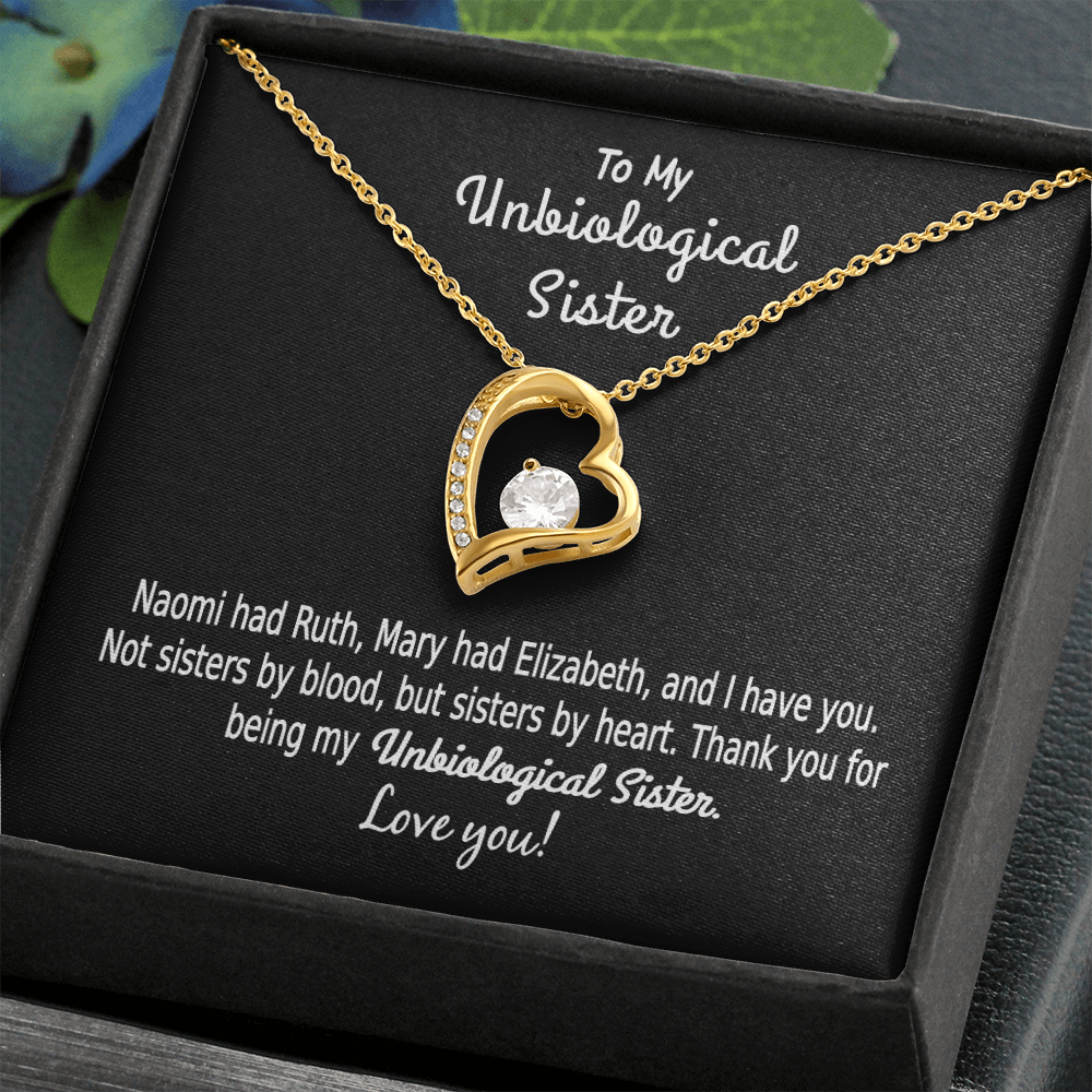 Unbiological Sister - Naomi Had Ruth - Gift for Bestie - Forever Love Necklace 18k Yellow Gold Finish Standard Box Jewelry